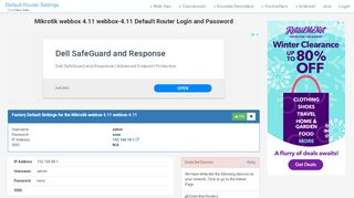 
                            1. Mikrotik webbox 4.11 webbox-4.11 Default Router Login and Password