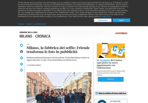 
                            7. Milano, la fabbrica dei selfie: Friendz trasforma le foto in pubblicità ...