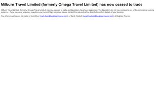 
                            5. Milburn Travel Limited (formerly Omega Travel Limited) has now ...