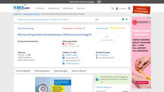 
                            8. ▷ Milchprüfring Baden-Württemberg e.V.MilchuntersuchungsSt. | Tel ...