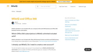 
                            11. MileIQ and Office 365 – MileIQ