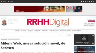 
                            6. Milena Web, nueva solución móvil, de Seresco - RRHH Digital