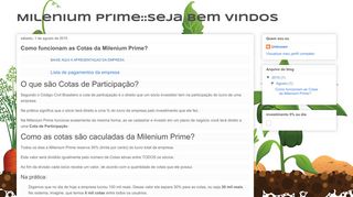 
                            5. Milenium Prime::Seja Bem Vindos: Como funcionam as Cotas da ...