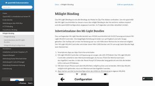 
                            2. Milight-Binding - openHAB Dokumentation