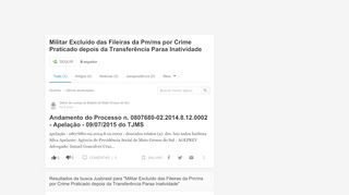 
                            7. Militar Excluído das Fileiras da Pm/ms por Crime Praticado depois ...