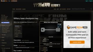 
                            9. Military base checkpoint key - Escape from Tarkov Wiki