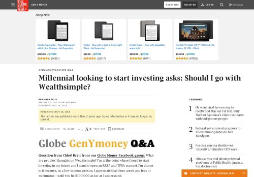 
                            6. Millennial looking to start investing asks: Should I go with ...