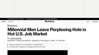 
                            11. Millennial Men Leave Perplexing Hole in Hot U.S. Job Market ...