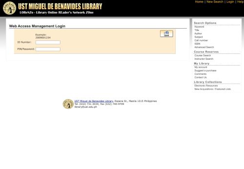 
                            5. Millennium Web Catalog - My Library - UST