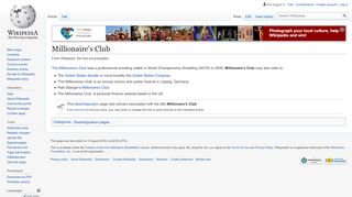 
                            13. Millionaire's Club - Wikipedia