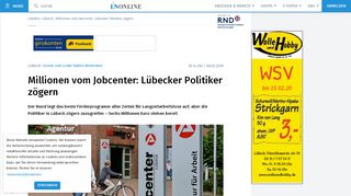 
                            12. Millionen vom Jobcenter: Politik zögert - Lübecker Nachrichten