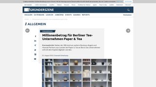 
                            3. Millionenbetrag für Berliner Tee-Unternehmen Paper & Tea ...