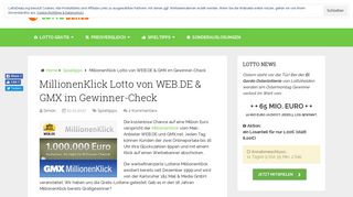 
                            10. MillionenKlick Lotto von WEB.DE & GMX im Gewinner-Check ...