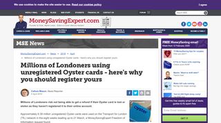 
                            10. Millions of Londoners using unregistered Oyster cards - here's why ...