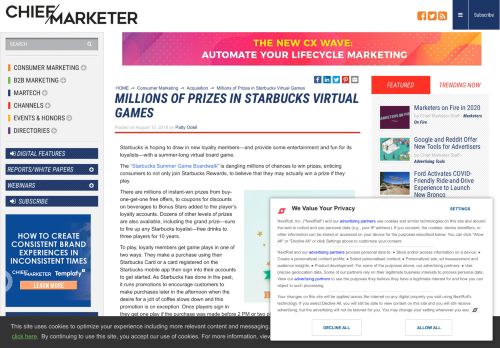 
                            8. Millions of Prizes in Starbucks Virtual Games - Chief Marketer