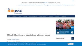 
                            5. Milpark Education provides students with more choice | Skills Portal