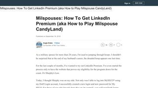 
                            8. Milspouses: How To Get LinkedIn Premium (aka How to Play ...