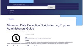 
                            9. Mimecast Data Collection Scripts for LogRhythm ... | Mimecaster Central