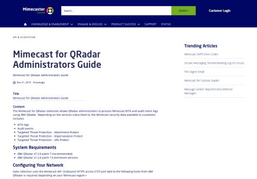
                            7. Mimecast for QRadar Administrators Guide | Mimecaster Central
