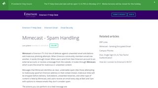 
                            9. Mimecast - Spam Handling – Emerson IT Help Desk