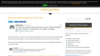 
                            11. Mimecast suffers backlash from 100% SLA - MailGuard