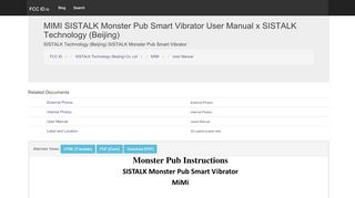 
                            2. MIMI SISTALK Monster Pub Smart Vibrator User Manual x SISTALK ...