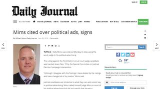 
                            7. Mims cited over political ads, signs | News | djournal.com