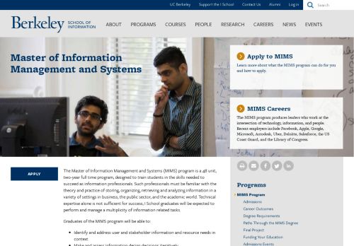 
                            11. MIMS Program - UC Berkeley School of Information