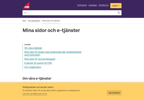 
                            11. Mina sidor och e-tjänster - CSN