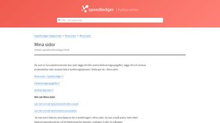 
                            2. Mina sidor – SpeedLedger Hjälpcenter