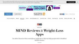 
                            9. MIND Reviews 3 Weight-Loss Apps - Scientific American