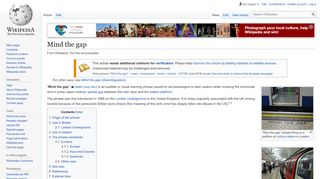 
                            12. Mind the gap - Wikipedia