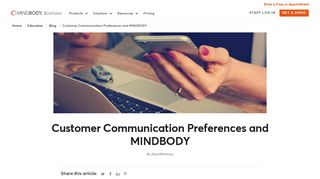 
                            6. MINDBODY: Customer Communication Preferences and MINDBODY