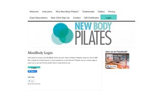 
                            8. MindBody Login | New Body Pilates