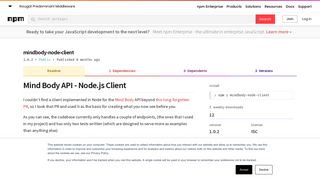 
                            11. mindbody-node-client - npm