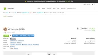 
                            8. Mindexcoin Exchanges | CoinGecko