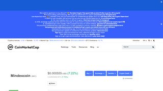 
                            9. Mindexcoin (MIC) price, charts, market cap, and other metrics ...