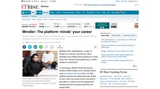 
                            12. Mindler: The platform 'minds' your career - The Economic Times