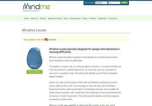 
                            8. Mindme Locate - personal alarm for people with dementia or learning ...