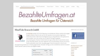 
                            4. MindTake Research GmbH | BezahlteUmfragen.at