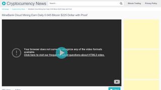 
                            5. MineBank Cloud Mining Earn Daily 0.045 Bitcoin $225 ...