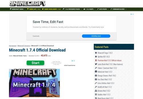 
                            11. Minecraft 1.7.4 Official Download - 9Minecraft.Net