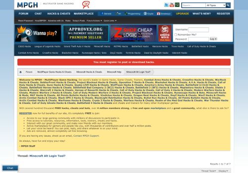 
                            2. Minecraft Alt Login Tool? - MPGH - MultiPlayer Game Hacking & Cheats