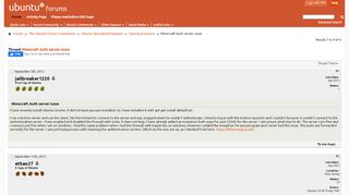 
                            12. Minecraft Auth server issue - Ubuntu Forums