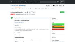 
                            11. minecraft-castlehost.tk · Issue #17709 · AdguardTeam ... - GitHub