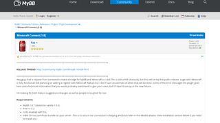 
                            7. Minecraft Connect [1.8] - MyBB Community Forums