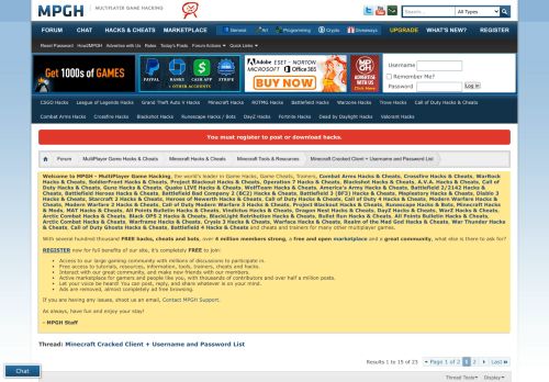
                            6. Minecraft Cracked Client + Username and Password List - MPGH ...