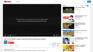 
                            1. minecraft failed to login invalid session (try restarting your ... - YouTube