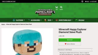 
                            13. Minecraft Happy Explorer Diamond Steve Plush - Minecraft Shop