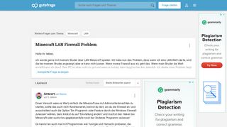 
                            2. Minecraft LAN Firewall Problem - Gutefrage